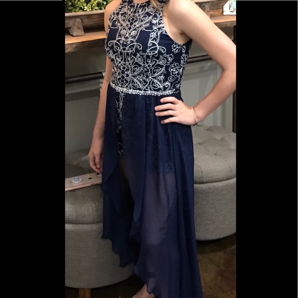 Girls navy romper size 12